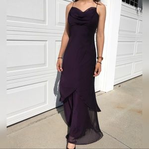 Plum Formal Bridesmaid Dress - Betsy & Adam by Linda Bernell